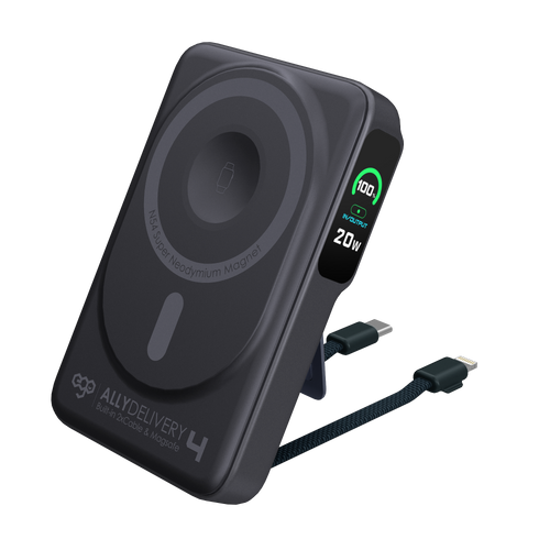 EGO Ally Delivery 4 MagSafe 10000mAh 6-in-1 Power Bank Black F52-BLACK