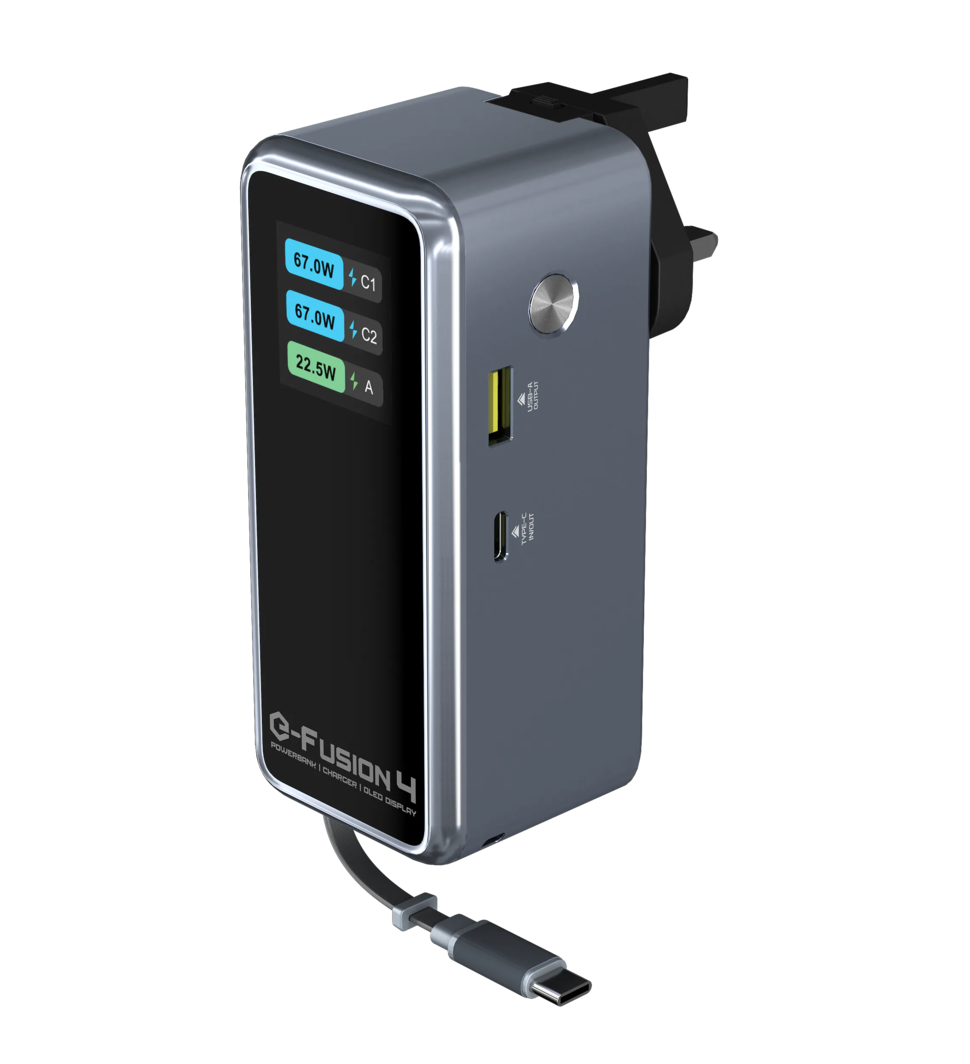 EGO E-fusion 4 67W 15000mAh 行動電源 X Wall Charger X Travel Adapter 黑色 (YJ-769D)