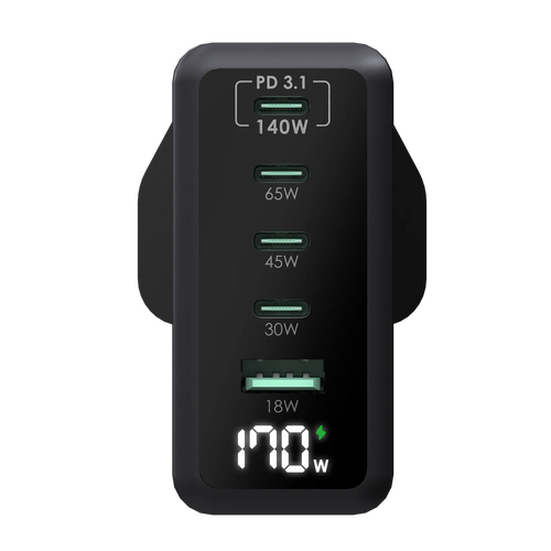 EGO 170W Mighty Gen.2 5 USB PD 3.1 Charger Black (MT-170W)