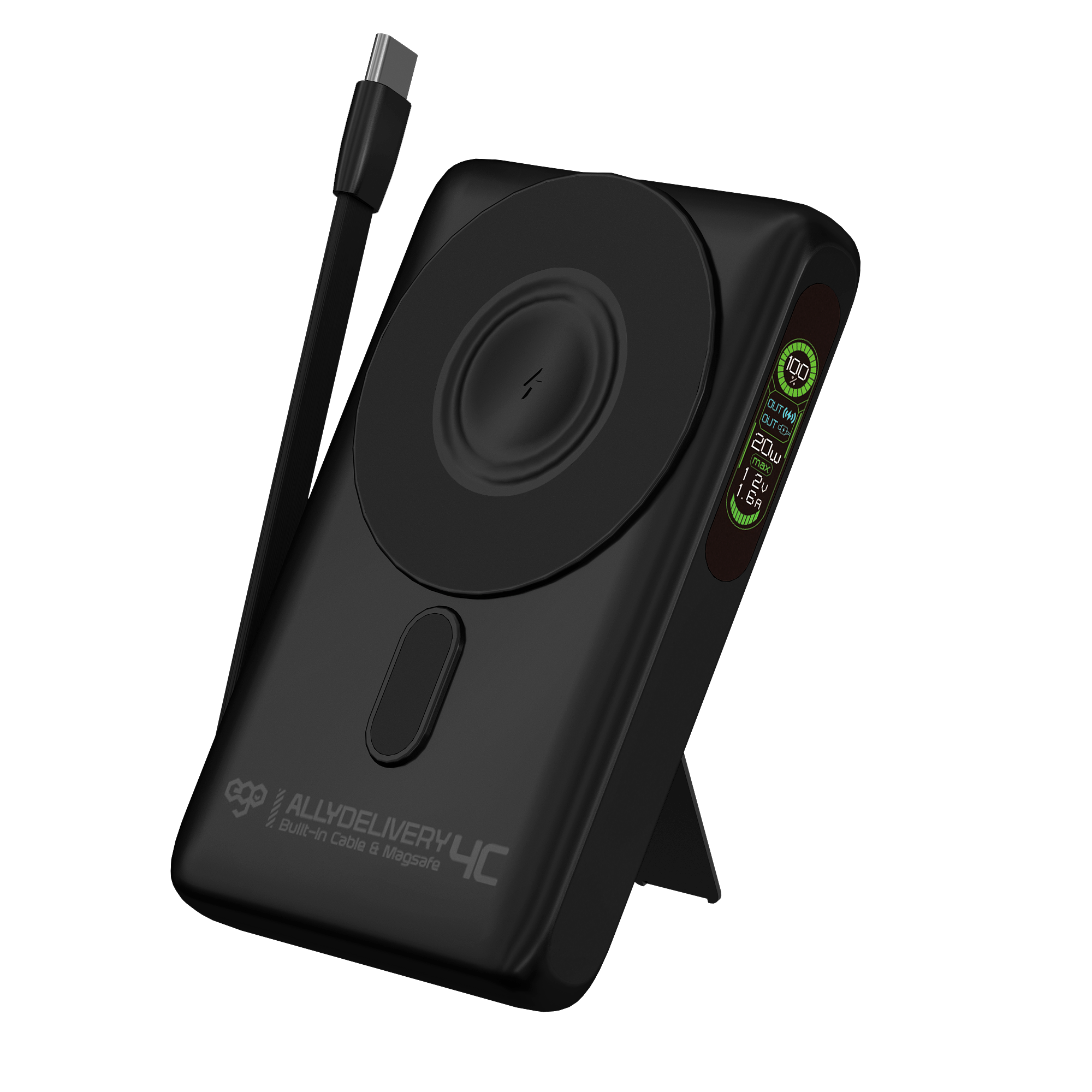 EGO Ally Delivery 4C MagSafe 10000mAh 5合1 行動電源 黑色 (KH-01-BLACK)