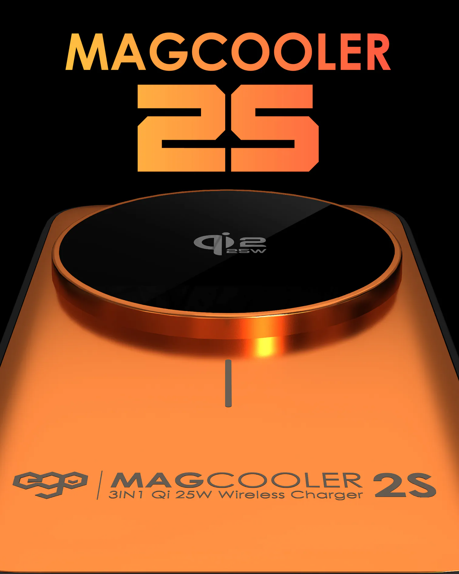 EGO MagCooler 2s 3IN1 Semiconductor Cooling Wireless Charger Orange (HT-569-ORANGE)