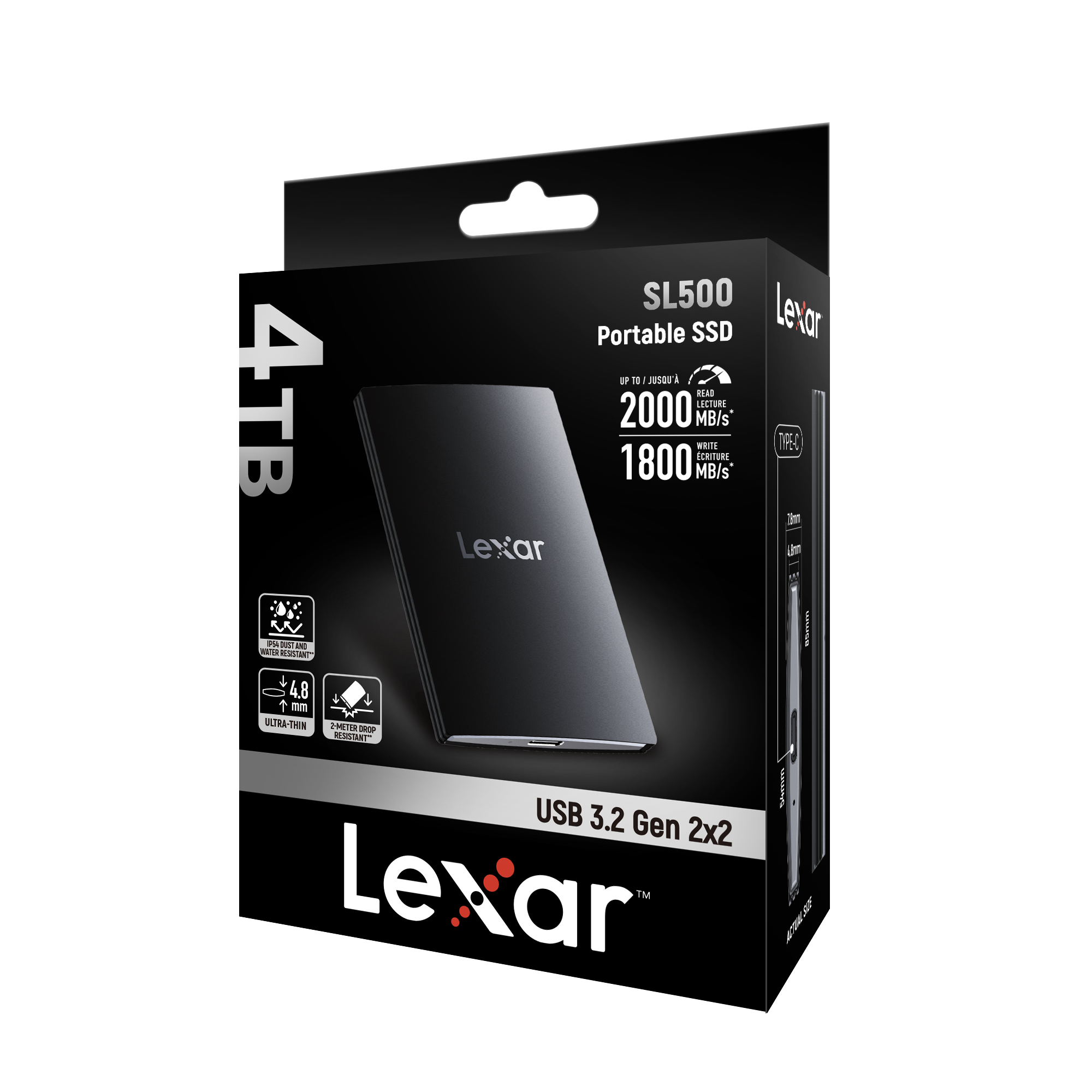 Lexar Portable SSD SL500 4TB (LSL500X004T-RNBNG)