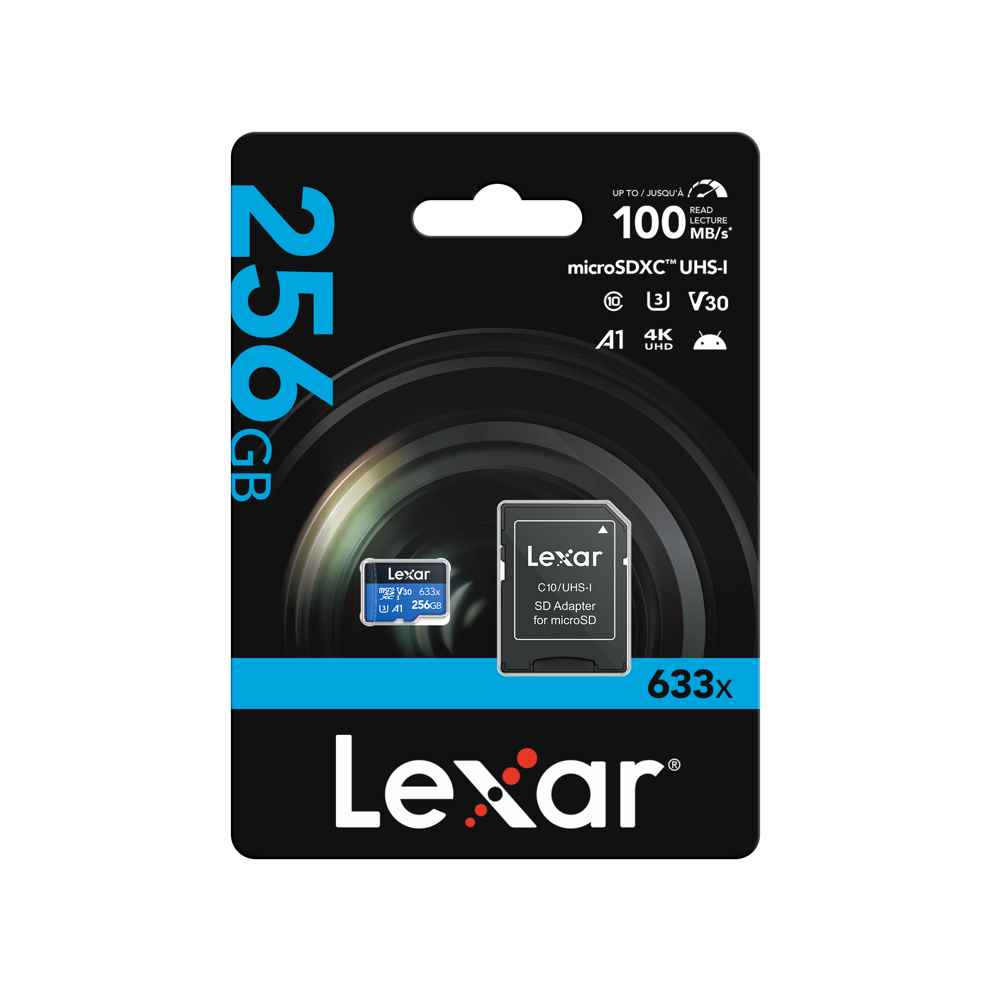 Lexar microsdxc 633x 記憶卡 256GB 連 SD 轉卡 (LSDMI256BB633A)