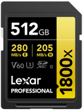 Lexar Professional 1800x SDXC 記憶卡 512GB (LSD1800512G-BNNNG)