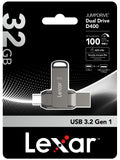 Lexar Jumpdrive D400 32GB USB 3.1 Type-C OTG 隨身碟 (LJDD400032G-BNQNG)