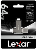 Lexar Jumpdrive D400 64GB USB 3.1 Type-C OTG 隨身碟 (LJDD400064G-BNQNG)