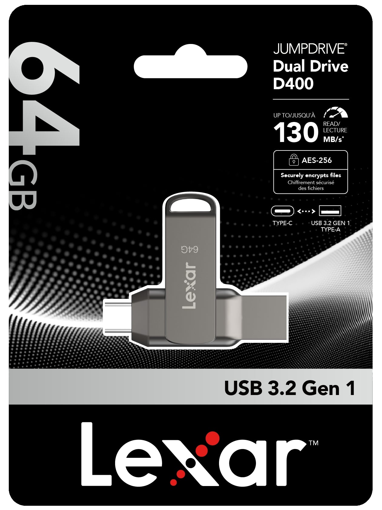 Lexar Jumpdrive D400 64GB USB 3.1 Type-C OTG 隨身碟 (LJDD400064G-BNQNG)