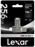 Lexar Jumpdrive D400 256GB USB 3.1 Type-C OTG 隨身碟 (LJDD400256G-BNQNG)