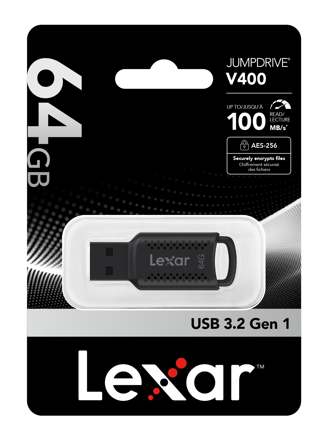 Lexar Jumpdrive V400 64GB USB 3.0 隨身碟 黑色 (LJDV400064G-BNBNG)