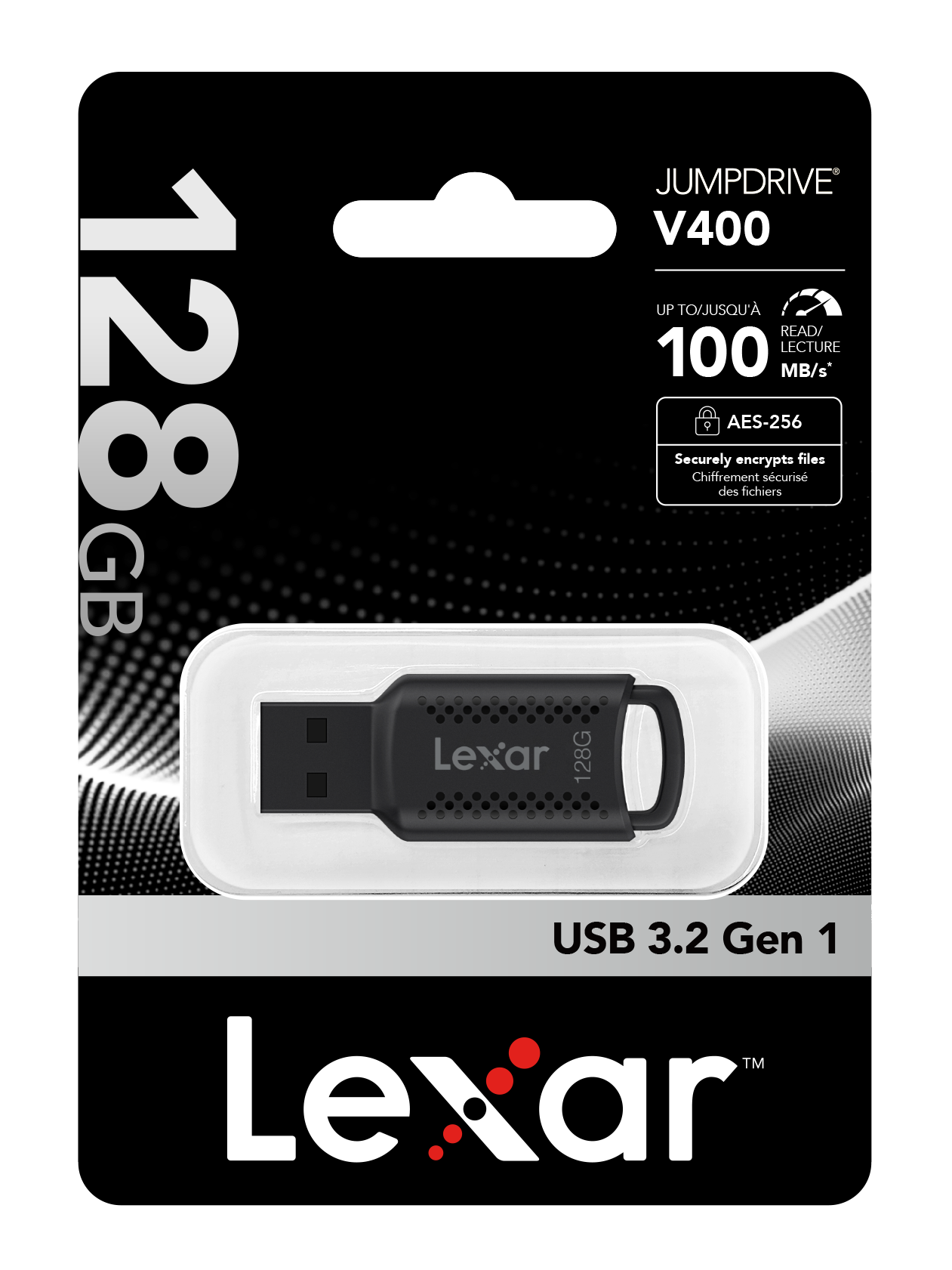 Lexar Jumpdrive V400 128GB USB 3.0 隨身碟 黑色 (LJDV400128G-BNBNG)