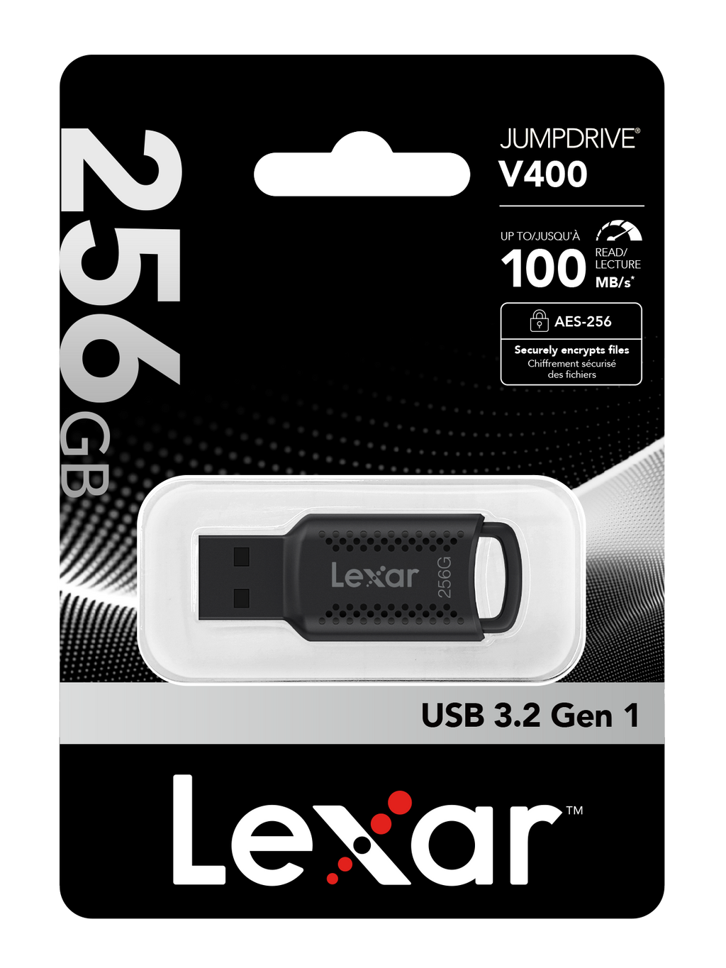Lexar Jumpdrive V400 256GB USB 3.0 Flash Drive Black LJDV400256G-BNBNG