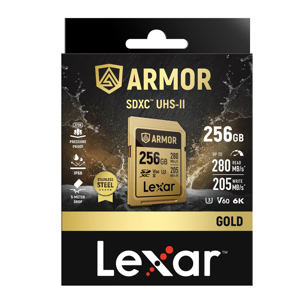 Lexar Professional Armor Gold SD Memory Card 256GB LSDAMGL256G-RNNNG