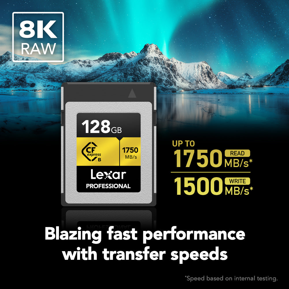 Lexar Professional CFexpress Type B Memory Card 128GB LCXEXPR128G-RNENG