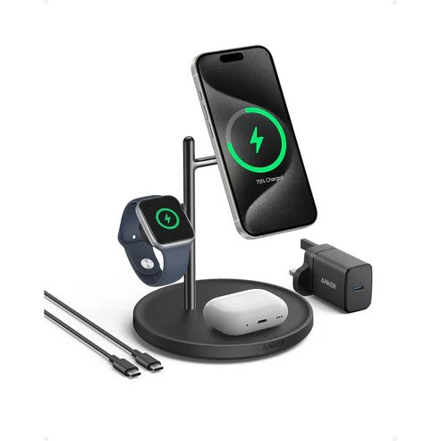 Anker MagGo Wireless Charging Station 3-in-1 Stand 黑色 (B25M3V11)