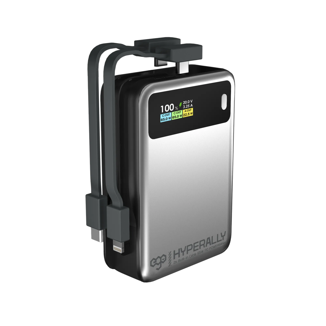 EGO Hyperally 20K 20000mAh 65W Built-in Cable 行動電源 銀色 (LX20-SILVER)