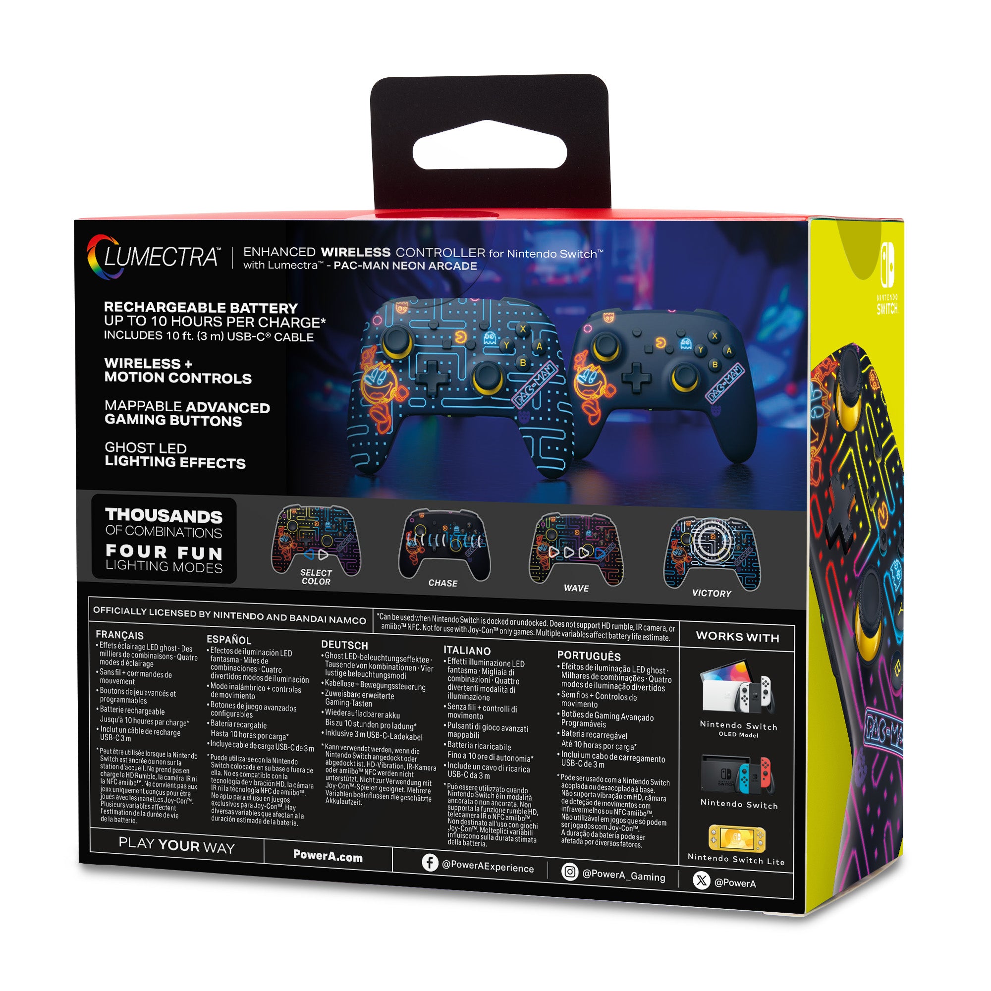 PowerA Lumectra 無線手掣 for Nintendo Switch Pac-Man Neon Arcade (NSGP0458-01)