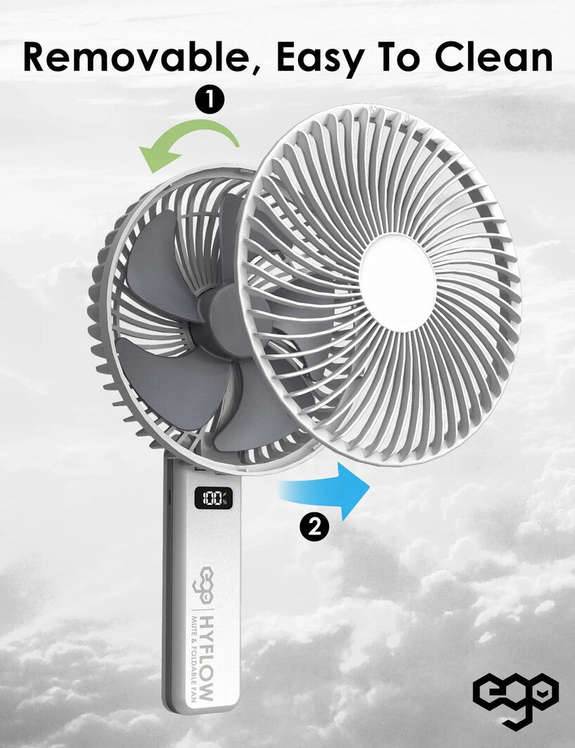 EGO HyFlow 16cm Folding Fan 灰色 (YS57-GREY)