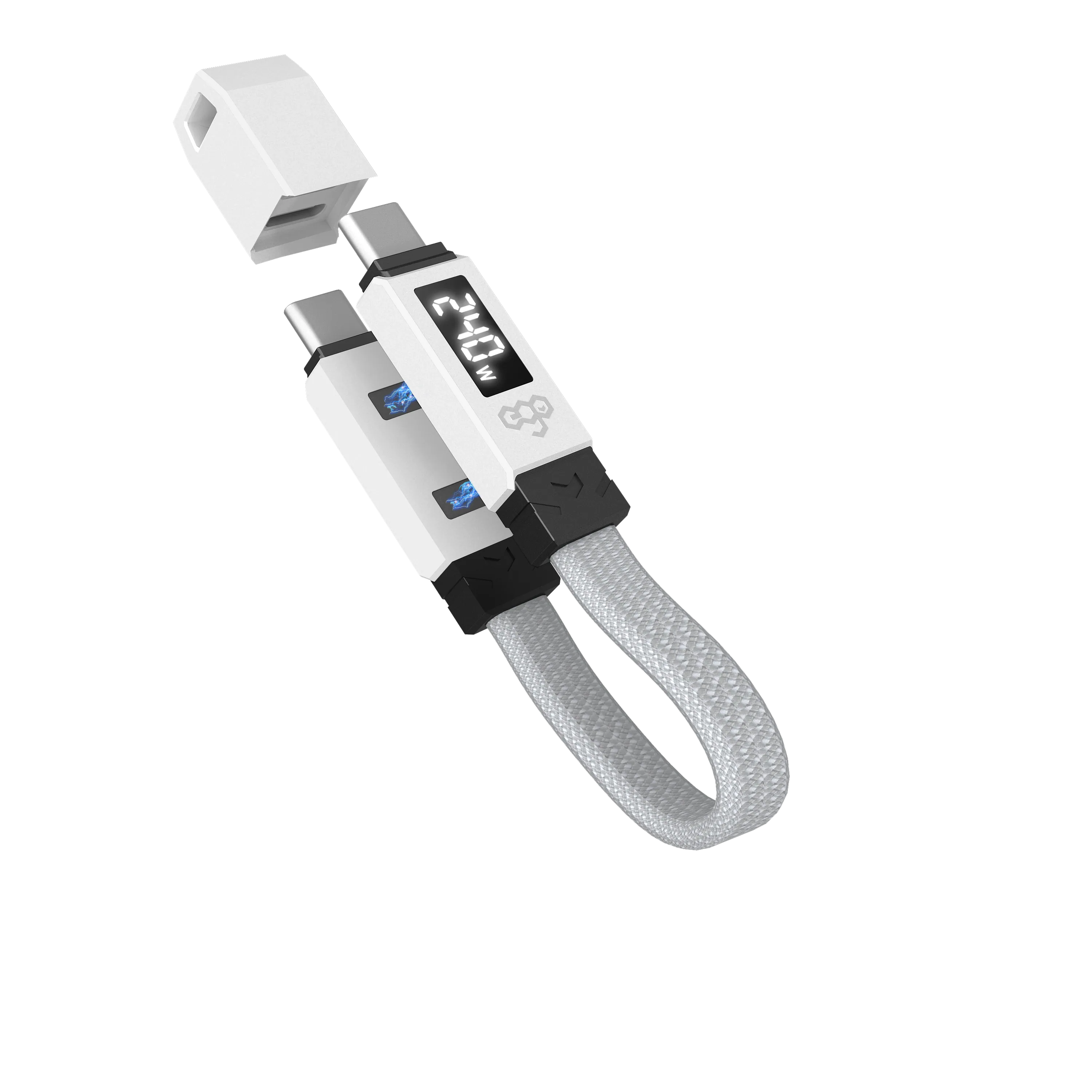 EGO ChargeKey 240W USB4 Type-C Keychain Cable 白色 (CCCK-6-WHITE)