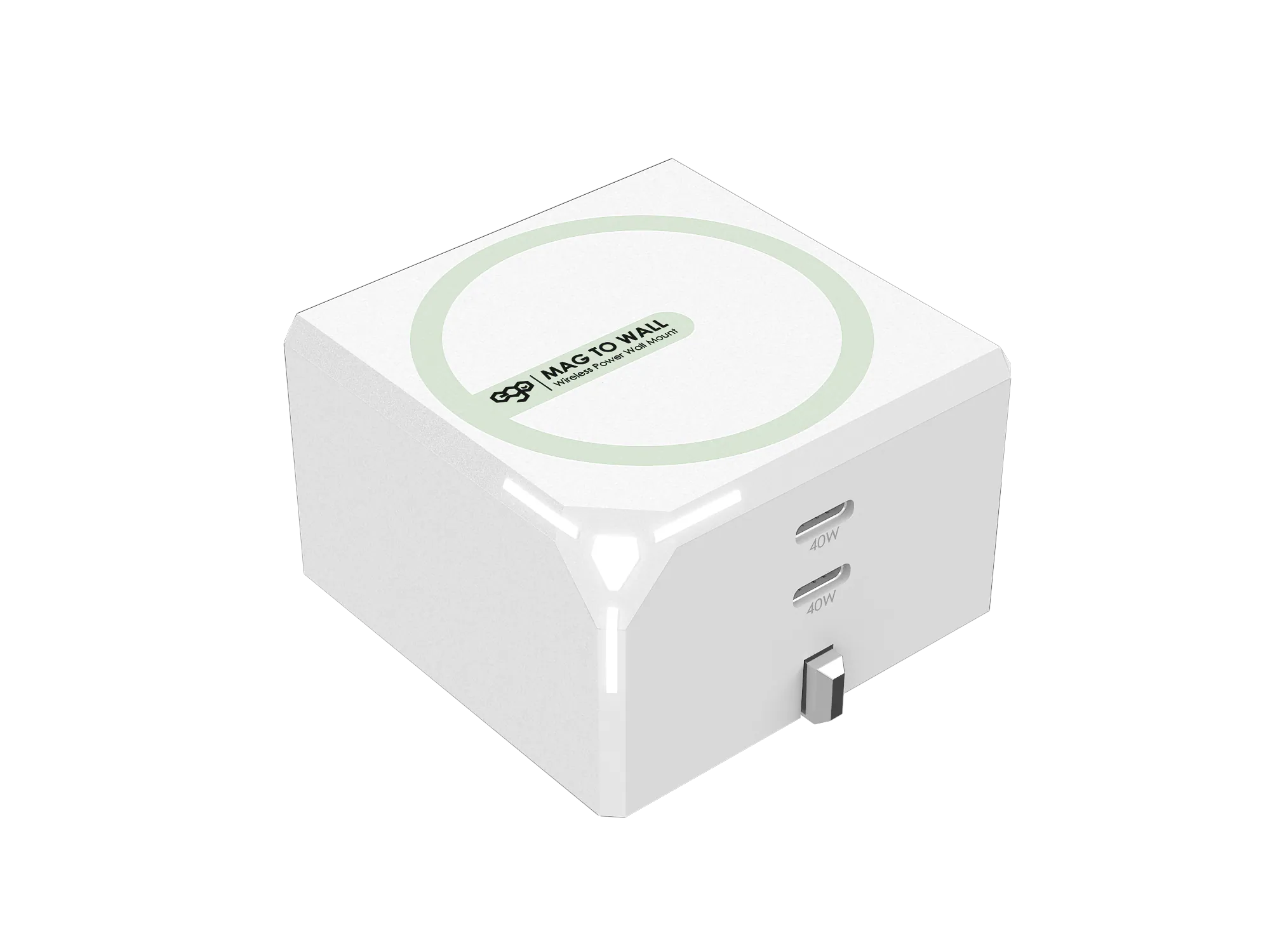EGO Mag To Wall 40W MagSafe Charger - 白色 (MG40W-WHITE)