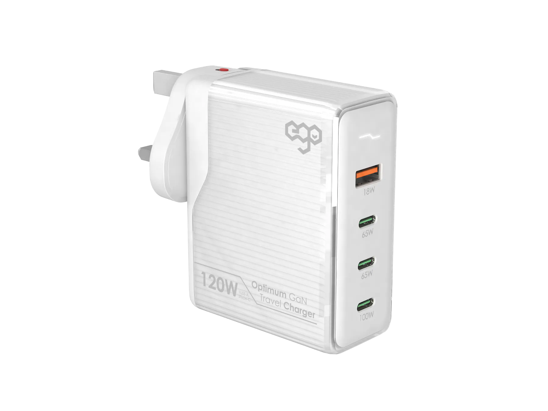 EGO Optimum GaN 120W 4-USB Travel Charger 白色